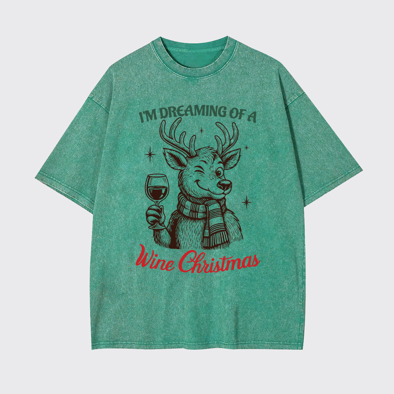 Dreaming Of A Wine Christmas Garment-dye Tees