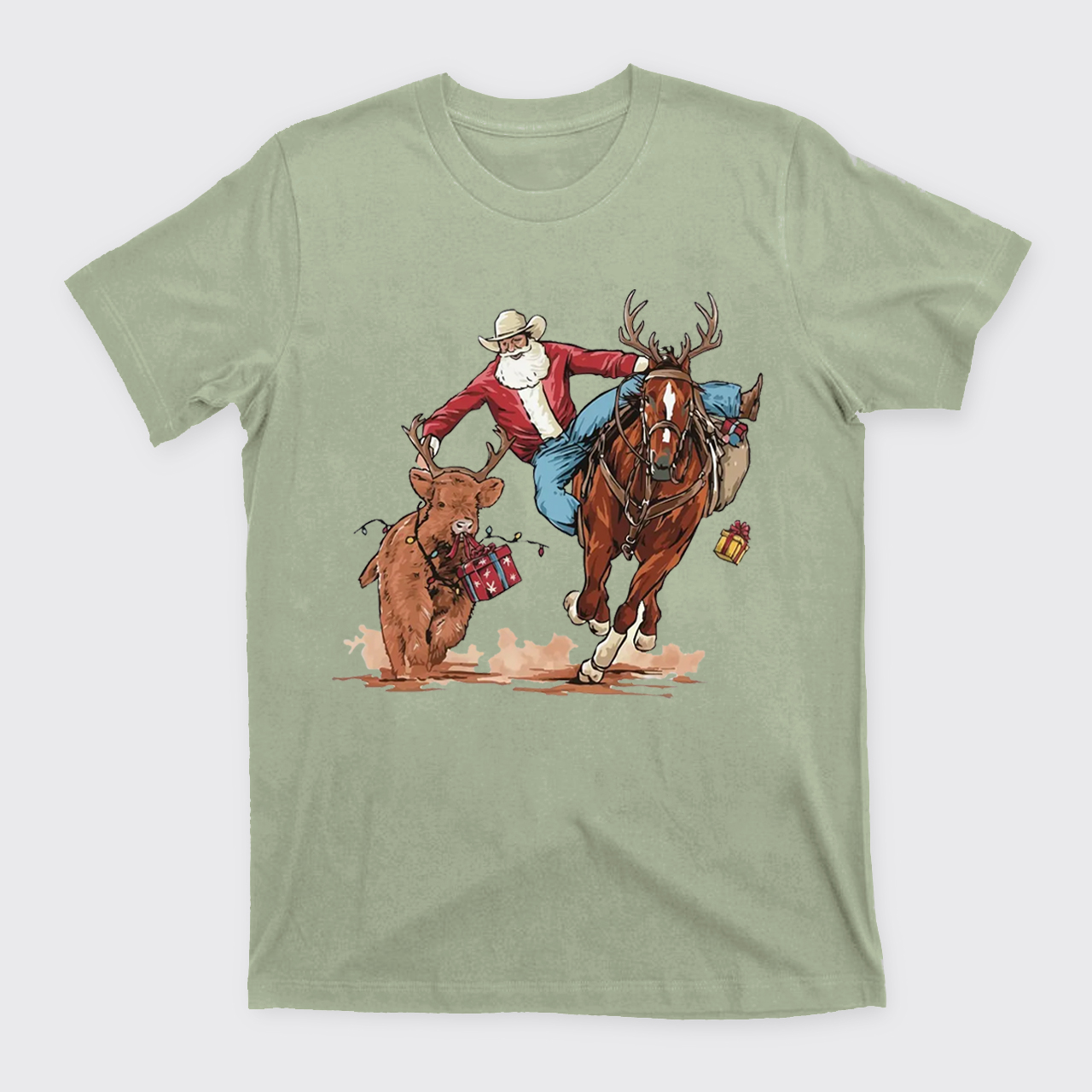 Western Cowboy Santa Christmas T-Shirts