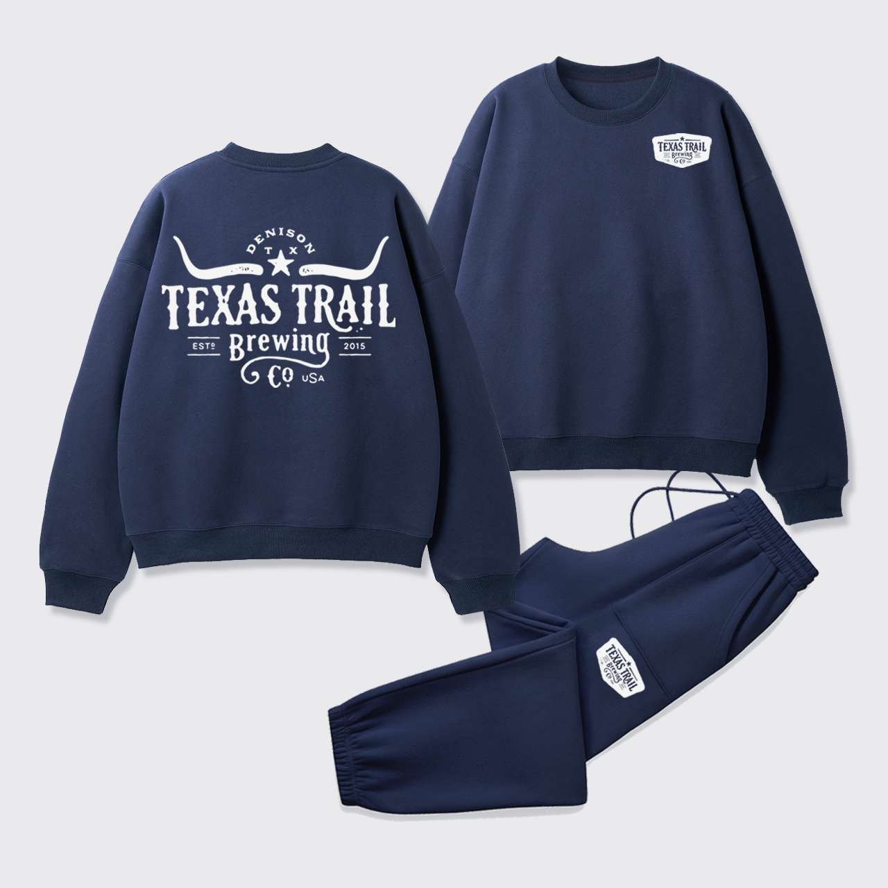 Fleece Texas Trail Brewing Sweatshirt Set