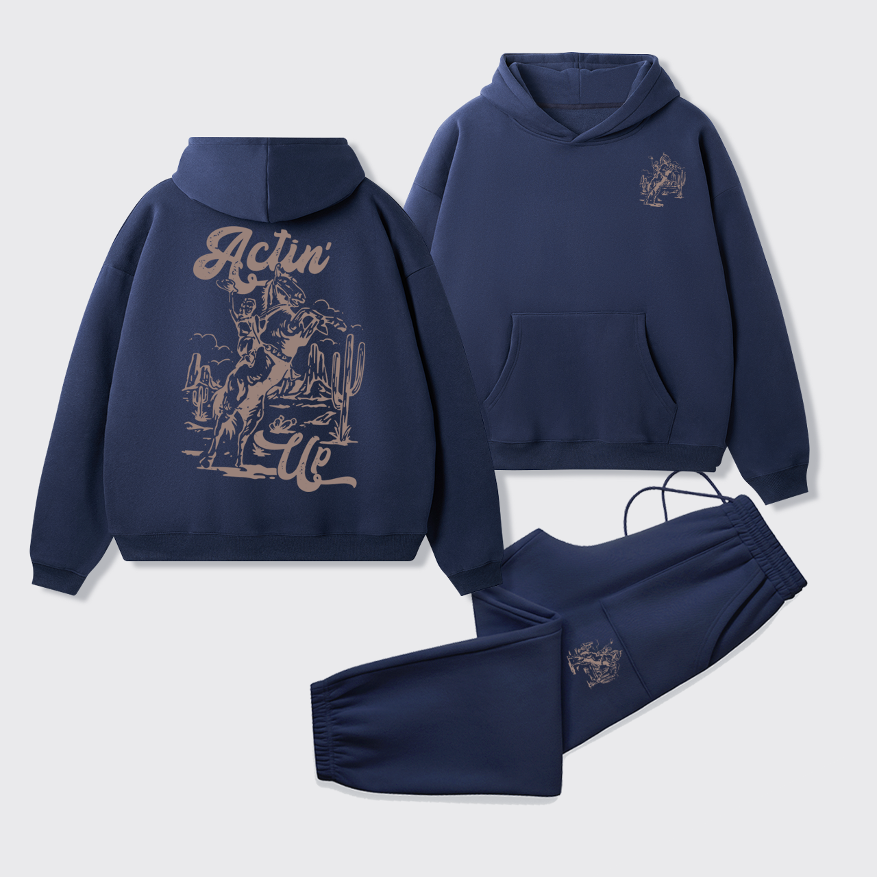 Fleece Hold Your Horses Hoodie Set