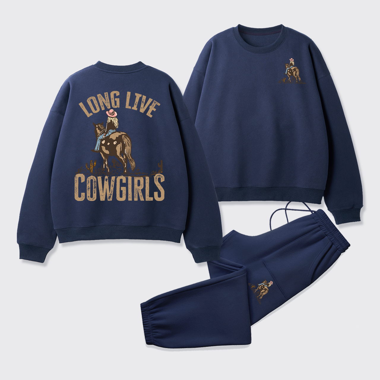 Fleece Long Live Cowgirls Sweatshirt Set