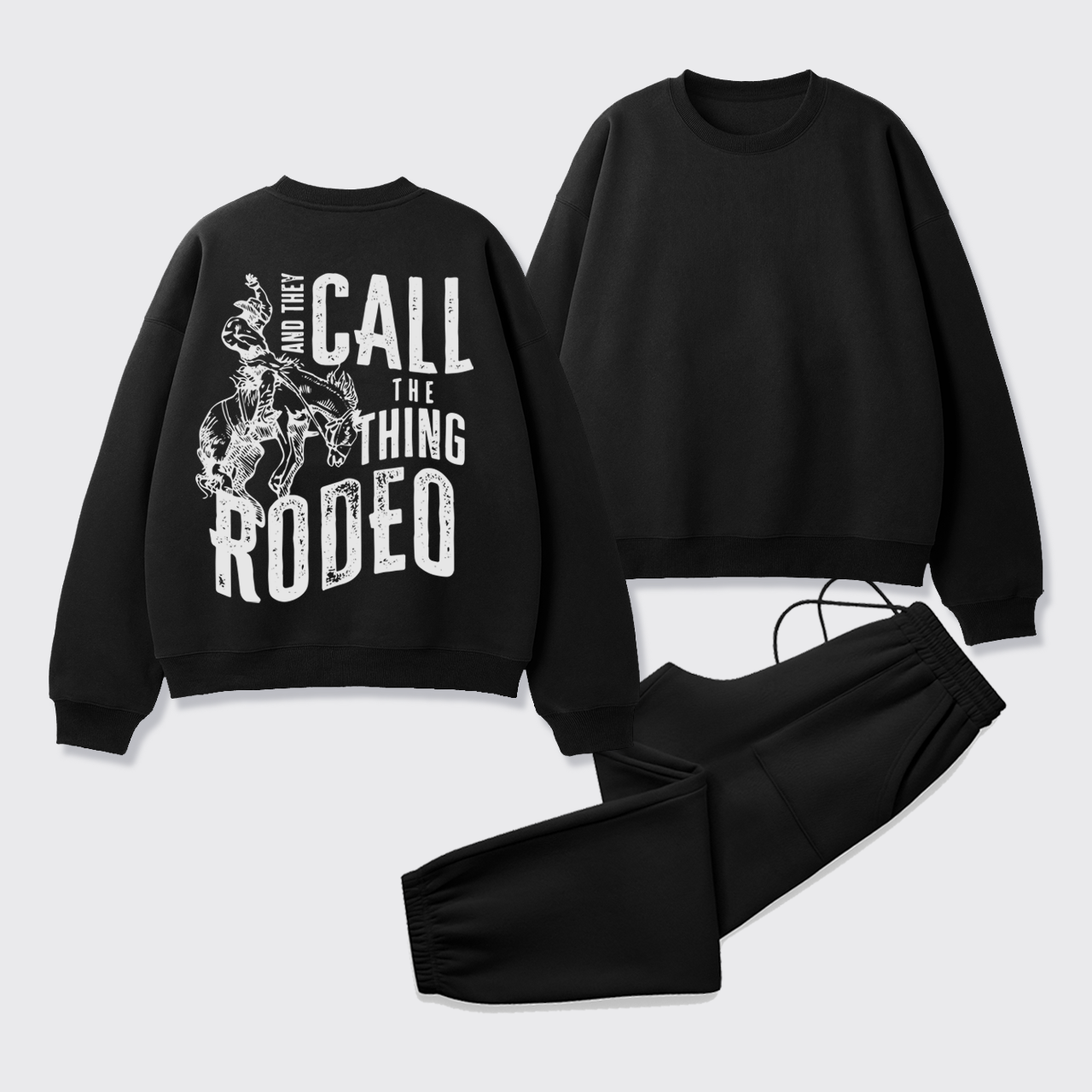 Fleece And They Call The Thing Rodeo Sweatshirt Set