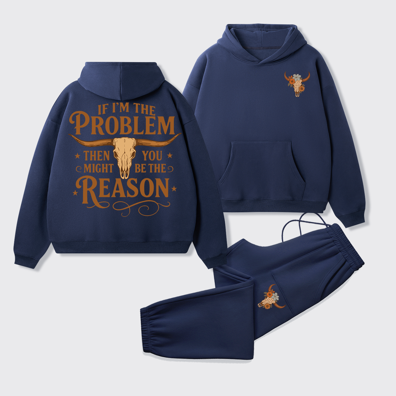 Fleece Country Music Western Hoodie Set