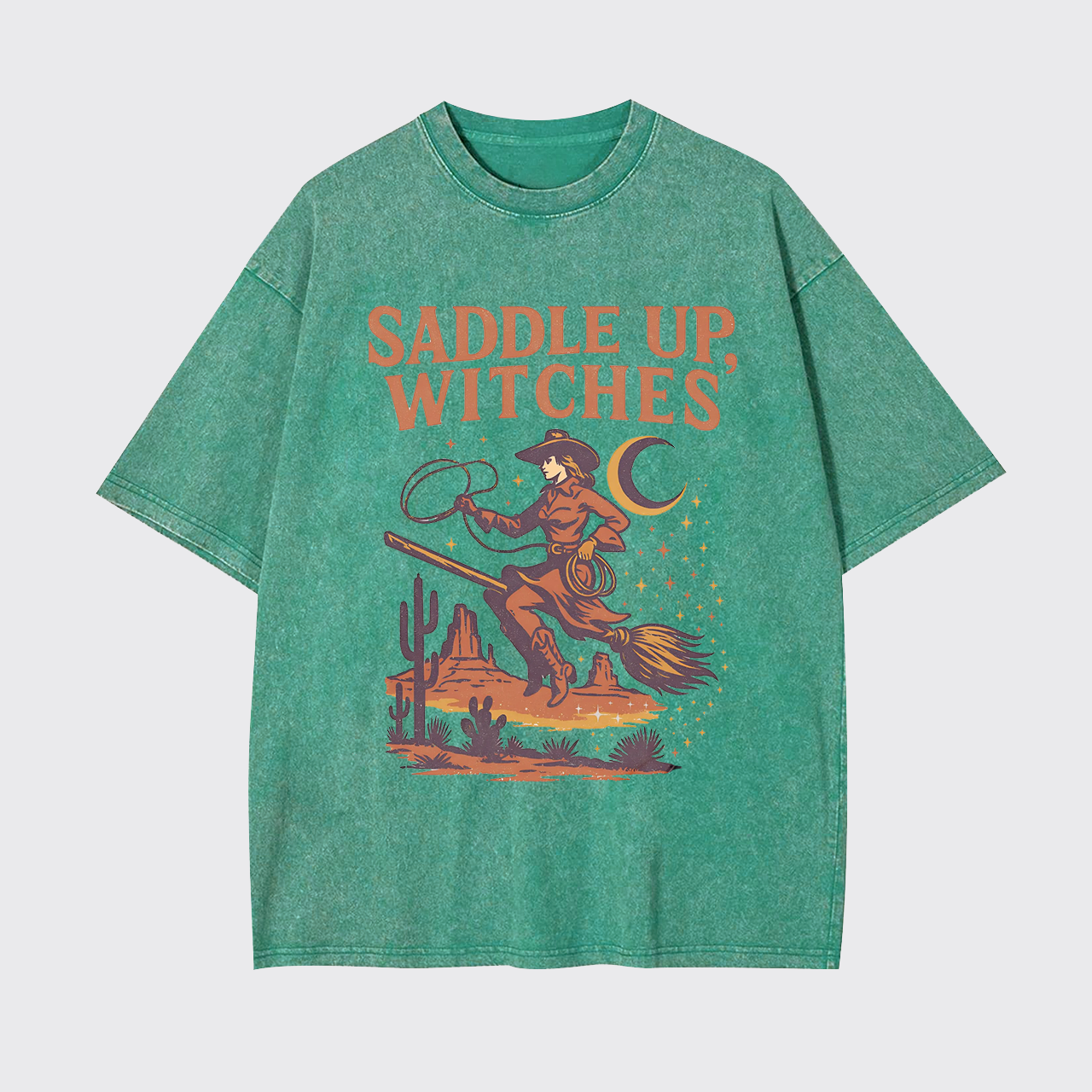 Western Witch Cowgirl Ghost Garment-dye Tees