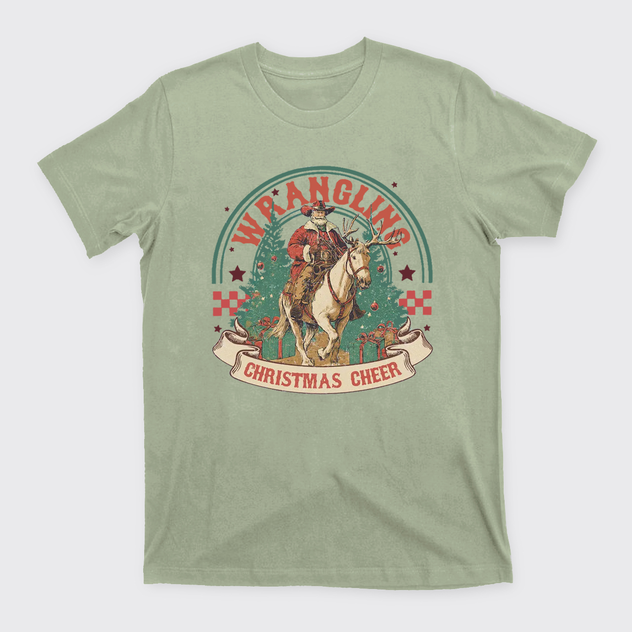 Wrangling Christmas Cheer Cowboy Santa T-Shirts