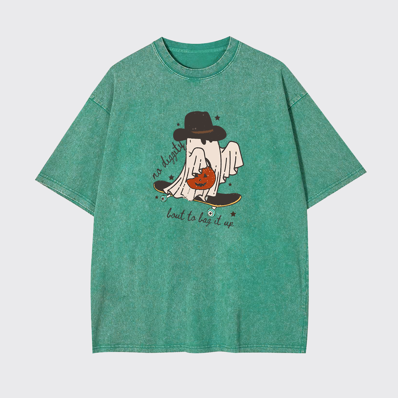 No Diggity Bout To Bag It Up Halloween Ghost Garment-dye Tees
