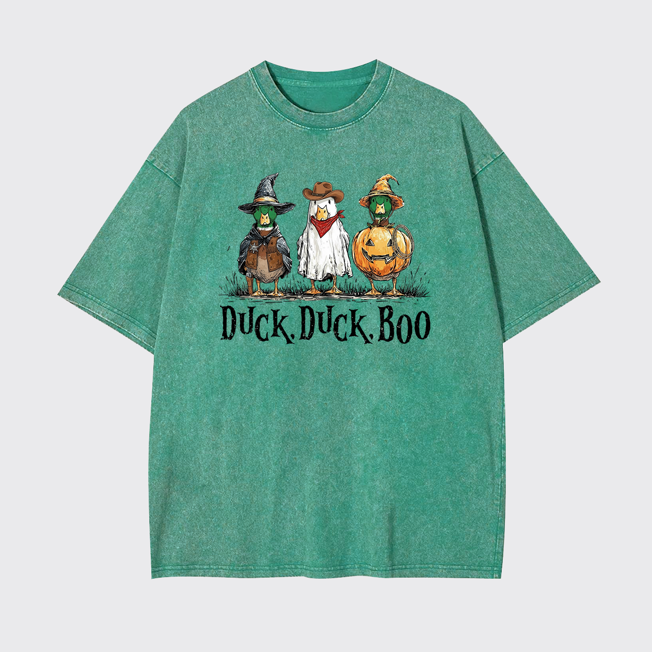 Duck Duck Boo Funny Goose Halloween Garment-dye Tees