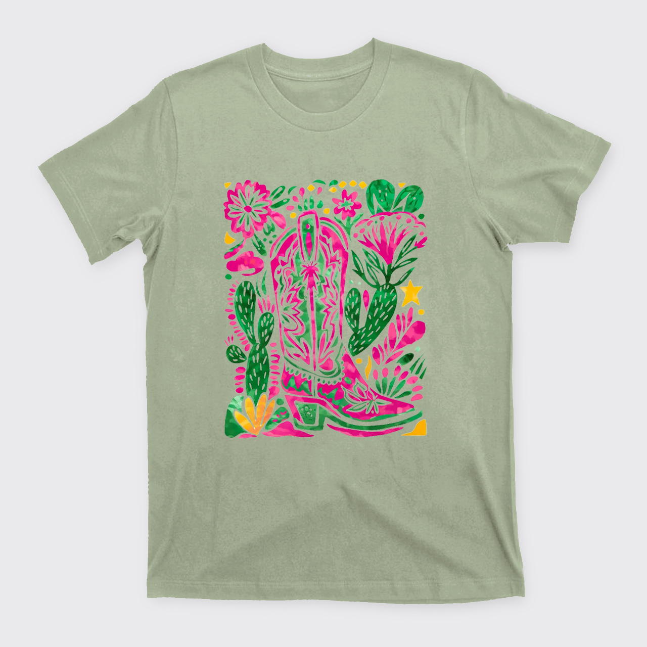 Western Floral Cowboy Boot T-Shirts