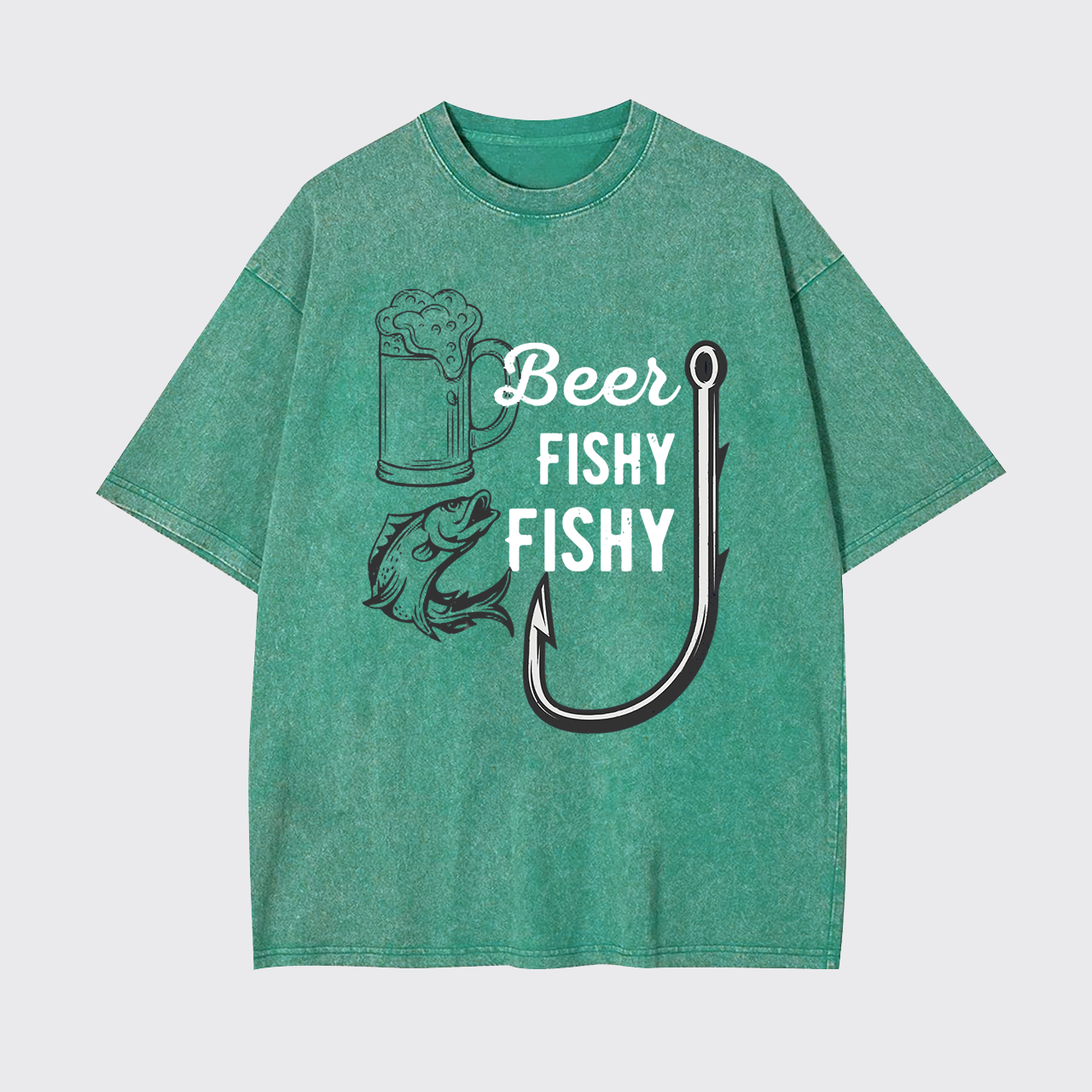 Beer Fishy Fishy Funny Fishing Garment-dye Tees