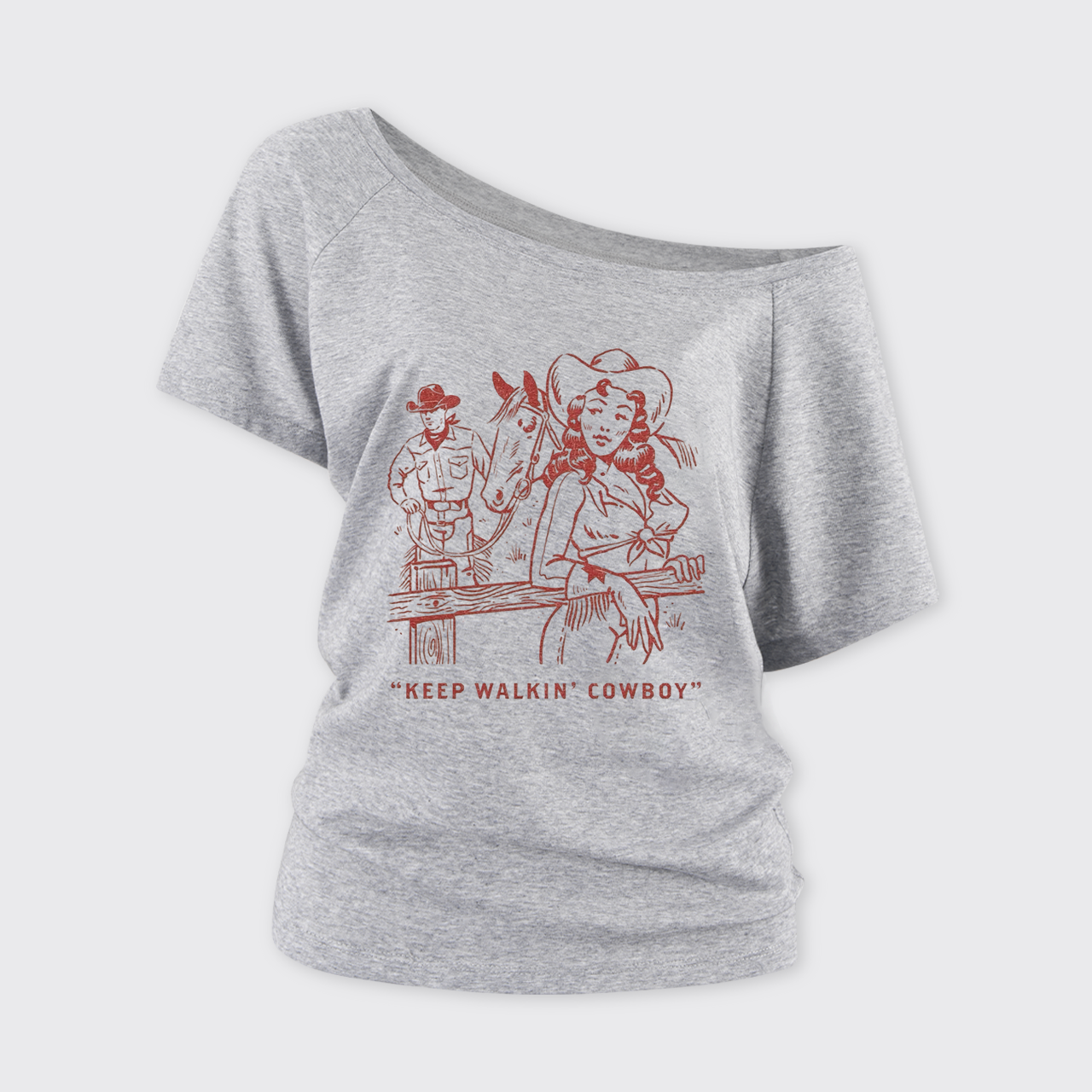 Keep Walkin' Cowboy Off Shoulder Top