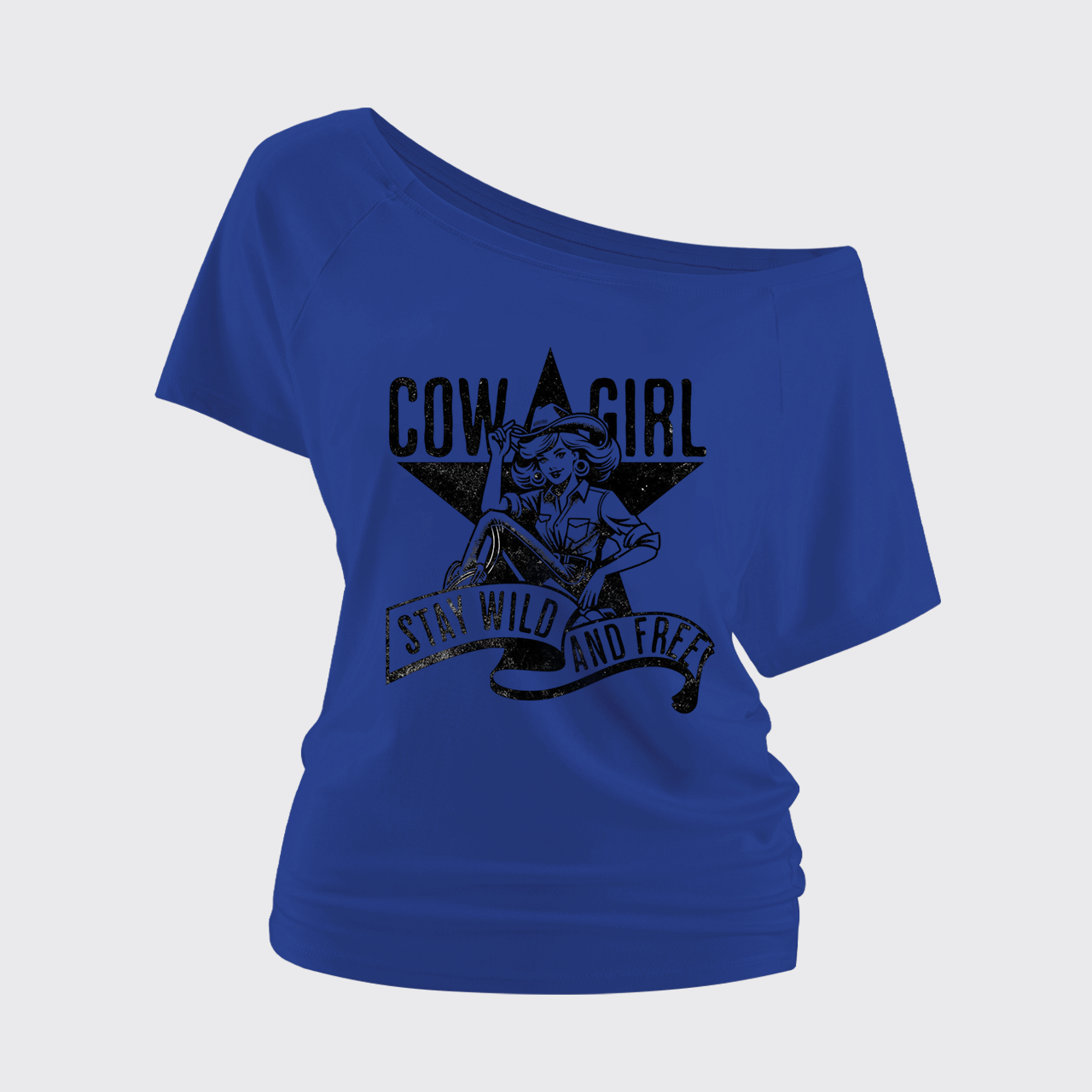 Cowgirl Wild and Free Off Shoulder Top