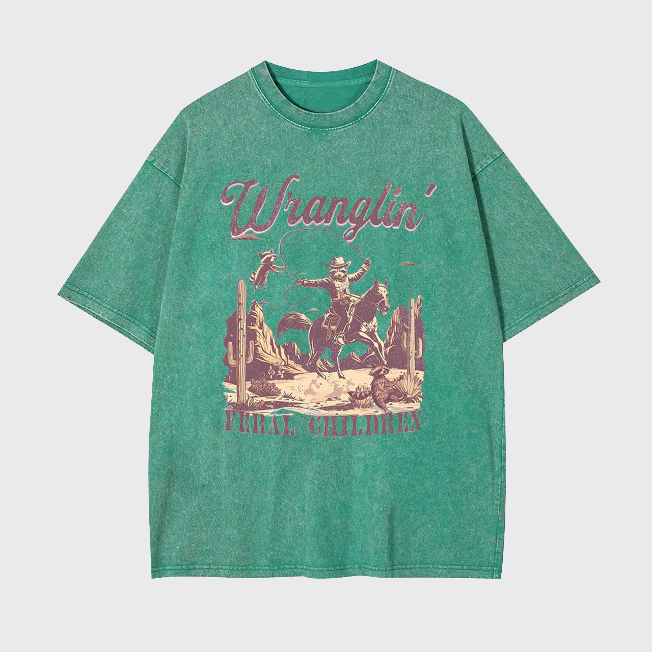 Raccoon Rodeo Western Garment-dye Tees