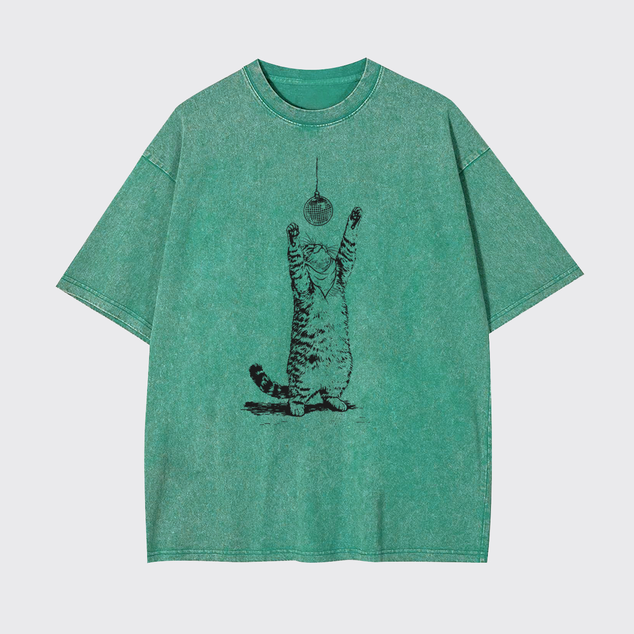 Vintage Cat Disco Ball Garment-dye Tees