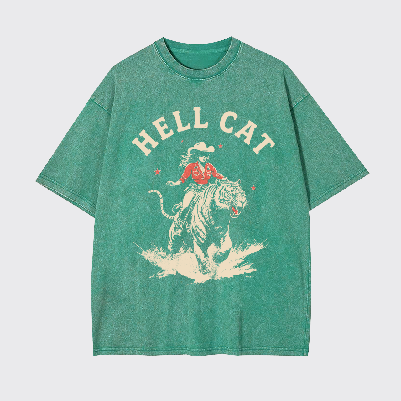 Vintage Cowgirl Hell Cat Garment-dye Tees