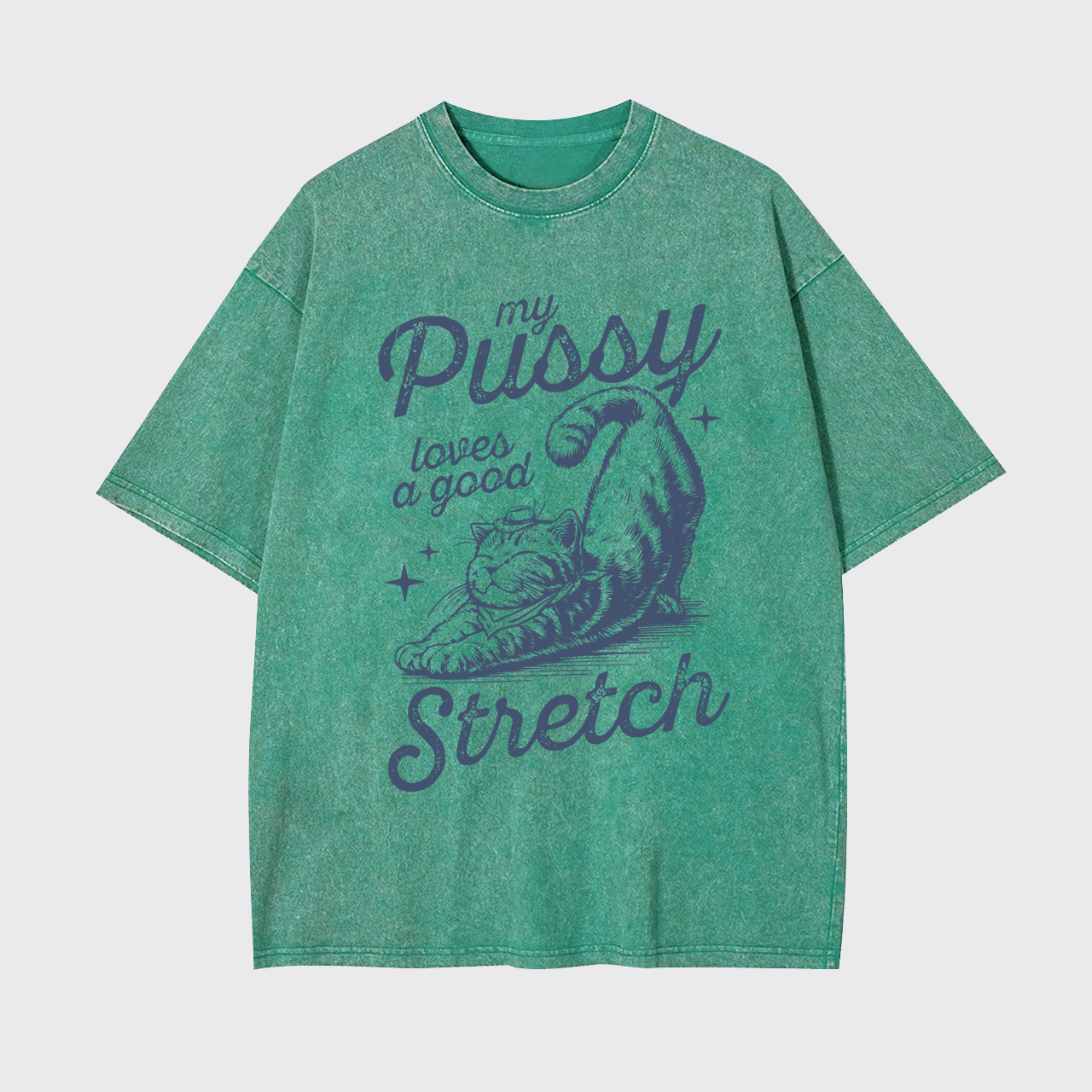 Loves a Good Stretch Cat Garment-dye Tees