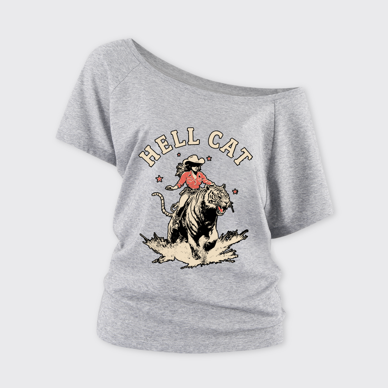 Vintage Cowgirl Hell Cat Off Shoulder Top