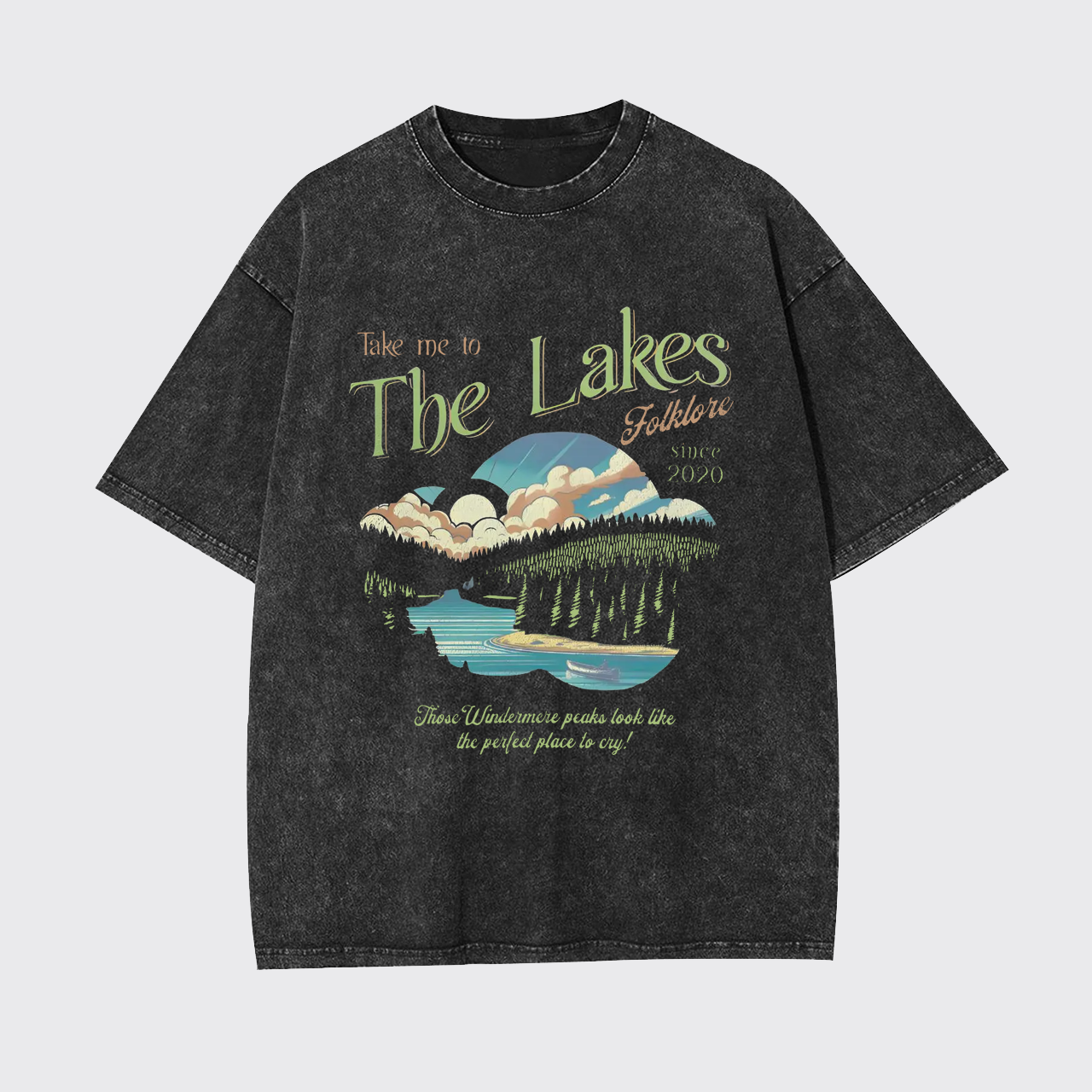The Lakes Vintage Retro Music Garment-dye Tees