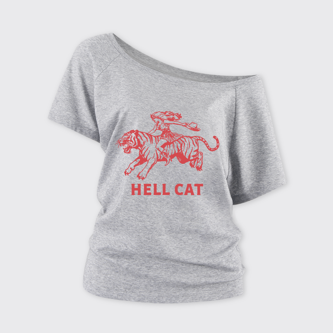 Retro Cowgirl Hell Cat Off Shoulder Top