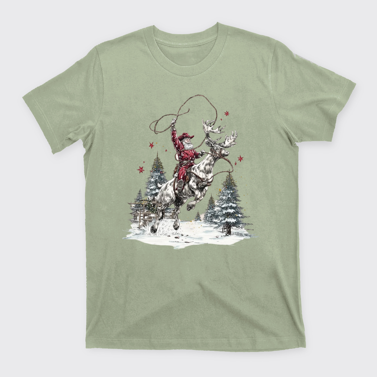 Retro Cowboy Santa Claus T-Shirts