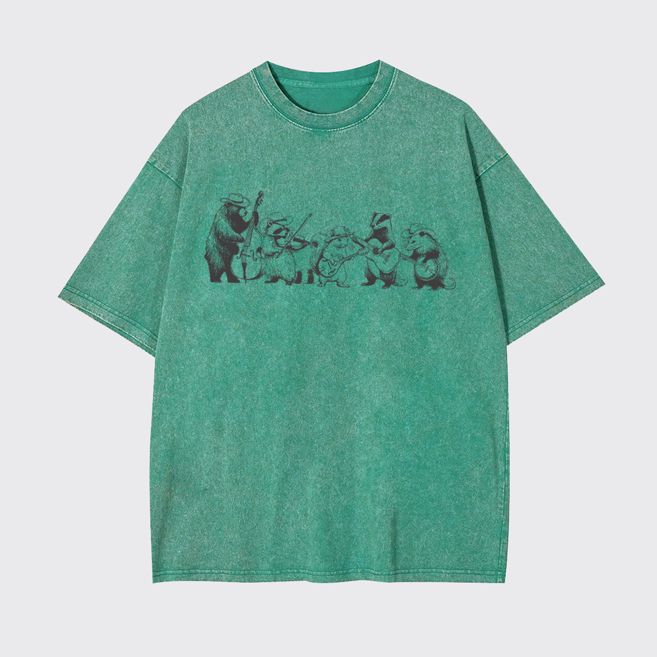 Funny Forest Animals Playing Instruments Garment-dye Tees