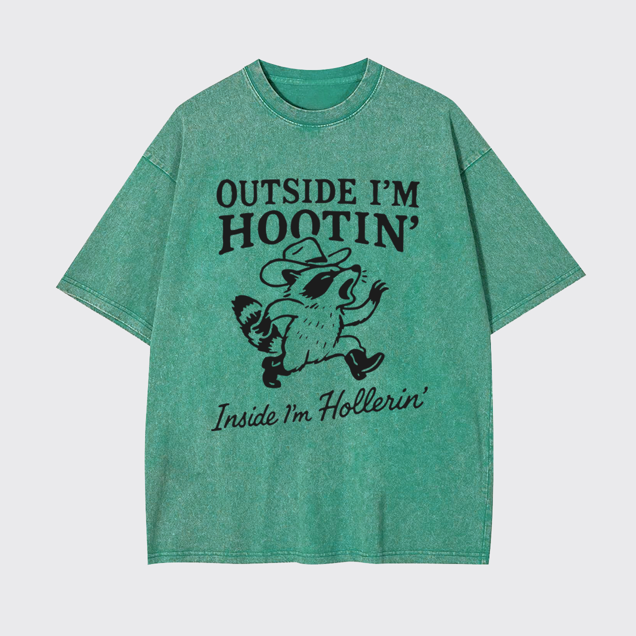 Trash Raccoon Outside I'm Hootin' Garment-dye Tees