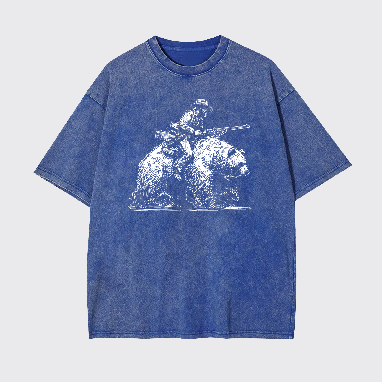 Cowboy Riding A Bear Garment-dye Tees