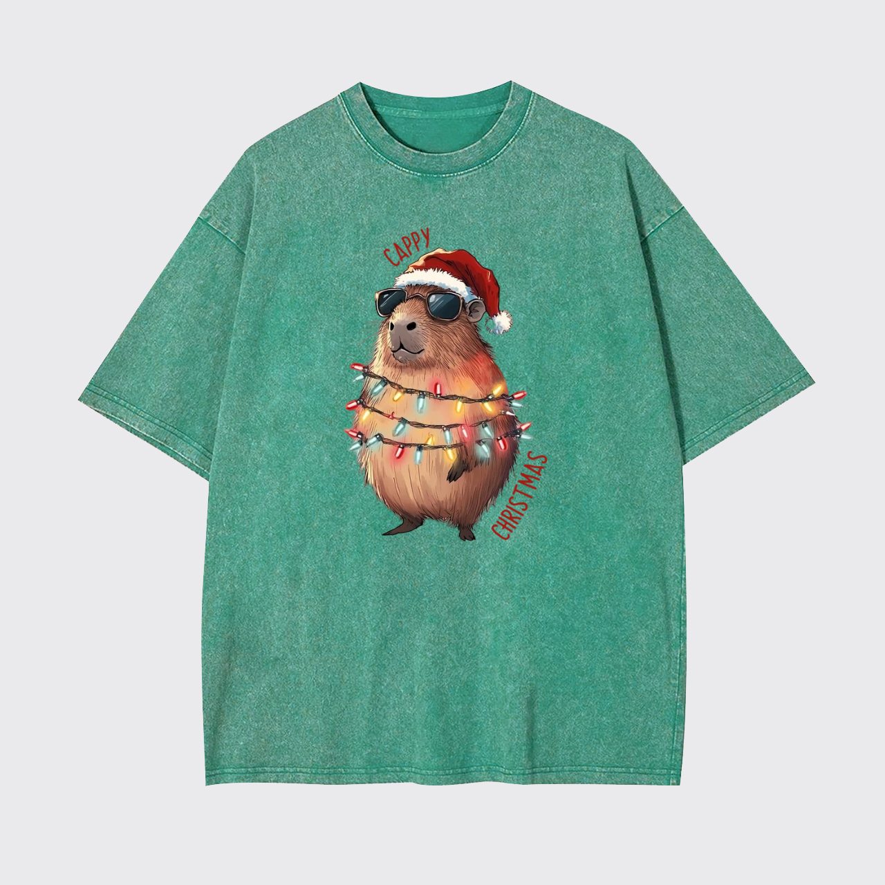 Cappy Christmas Lights Garment-dye Tees