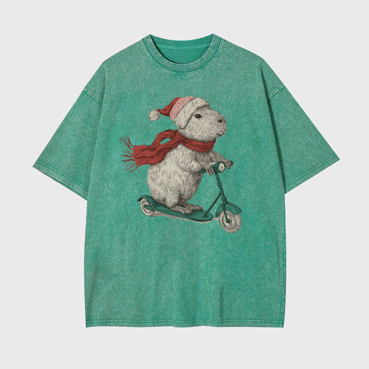 Christmas Capybara Funny Holiday Garment-dye Tees