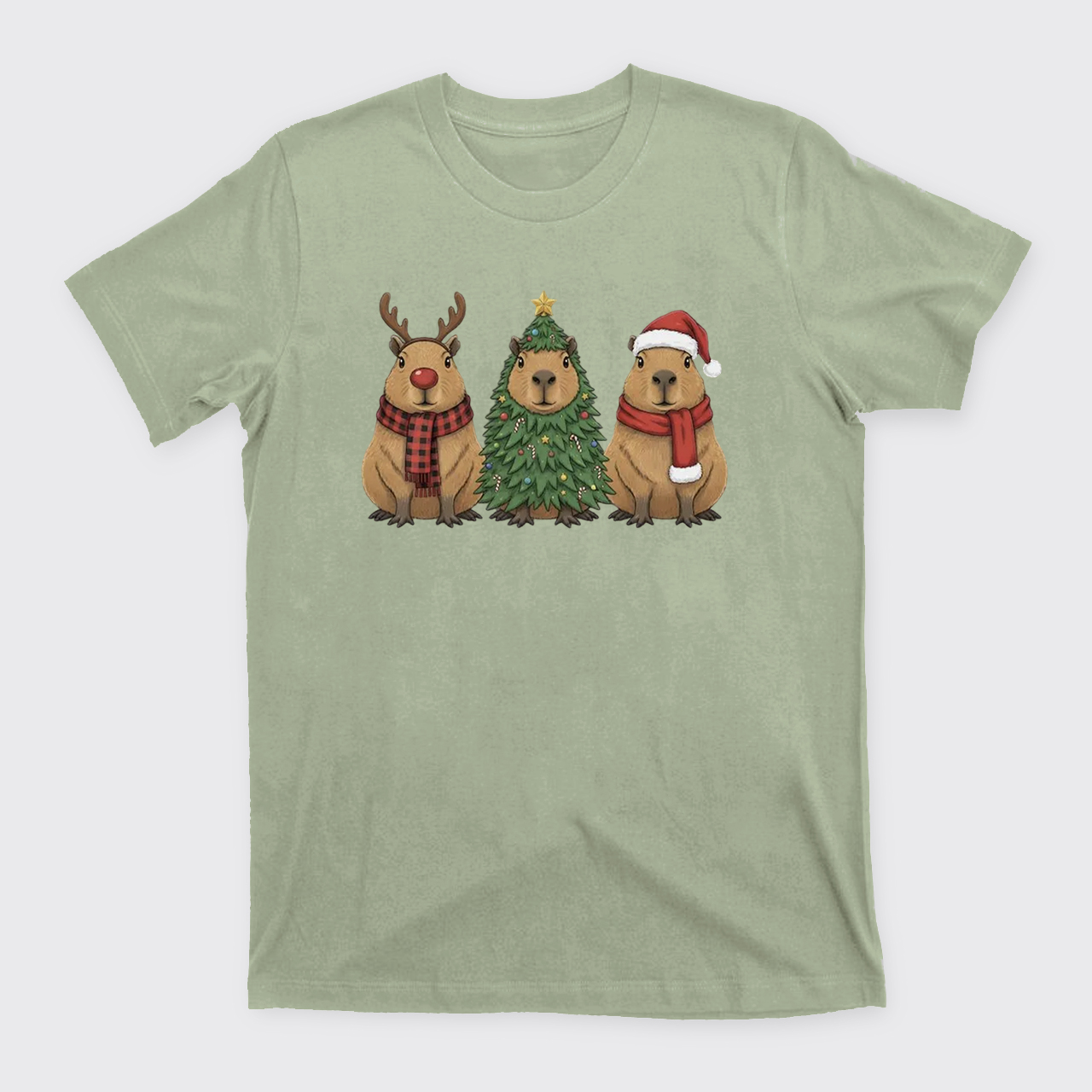 Santa Capybara Christmas T-Shirts