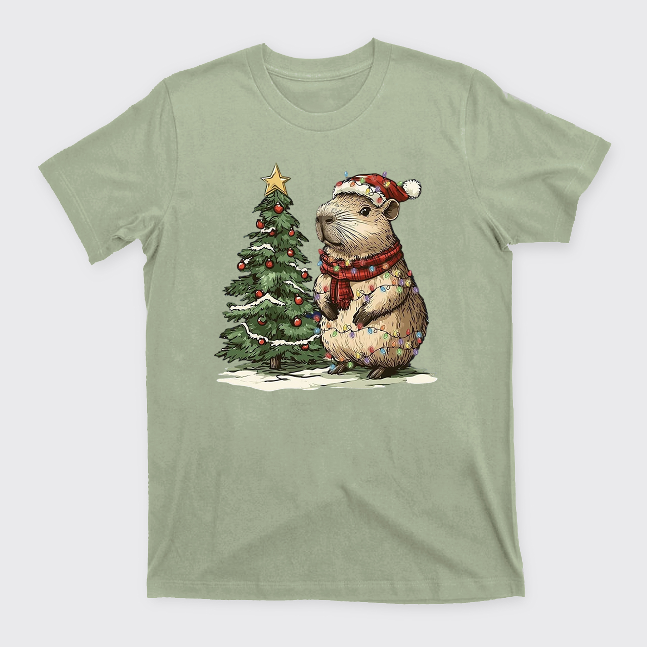 Capybara Christmas Tree T-Shirts