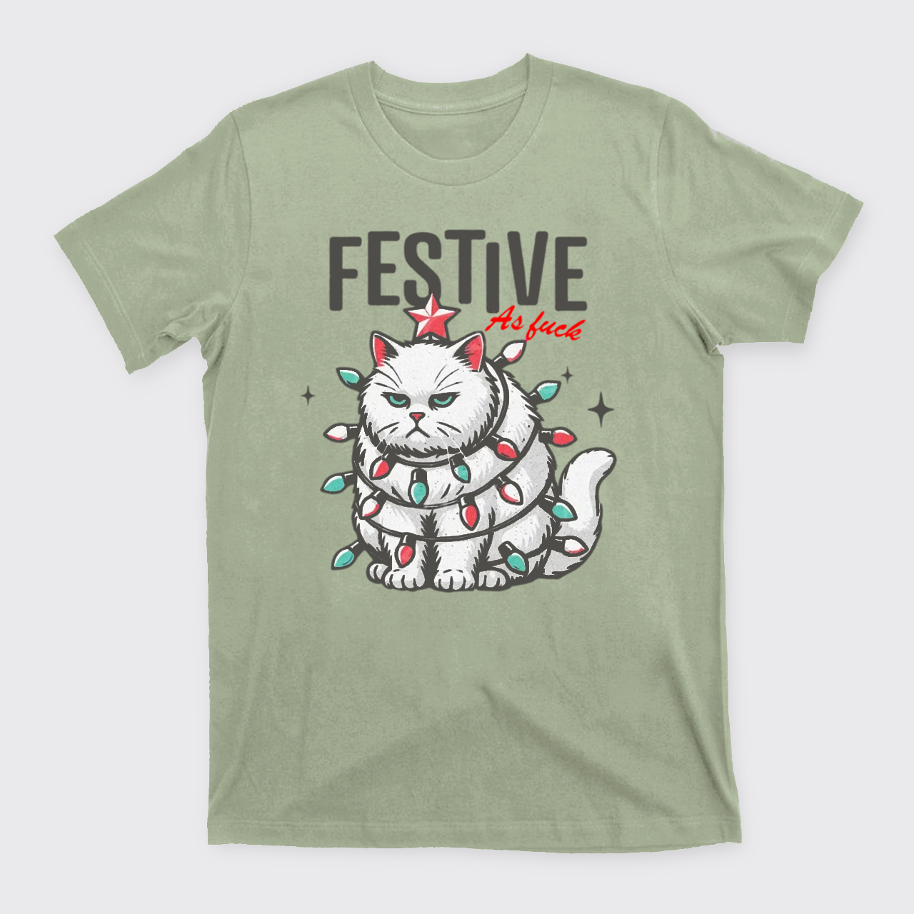 Funny Christmas Cat Sarcastic Holiday T-Shirts