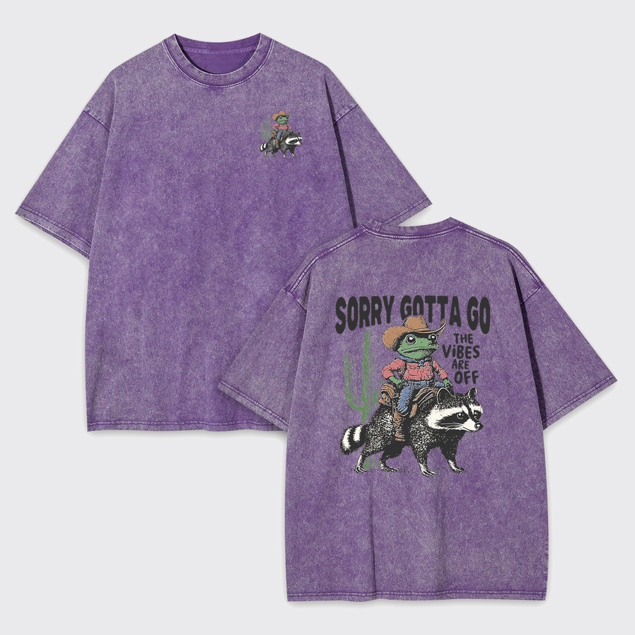 Sorry Gotta Go Funny Raccoon Garment-dye Tees