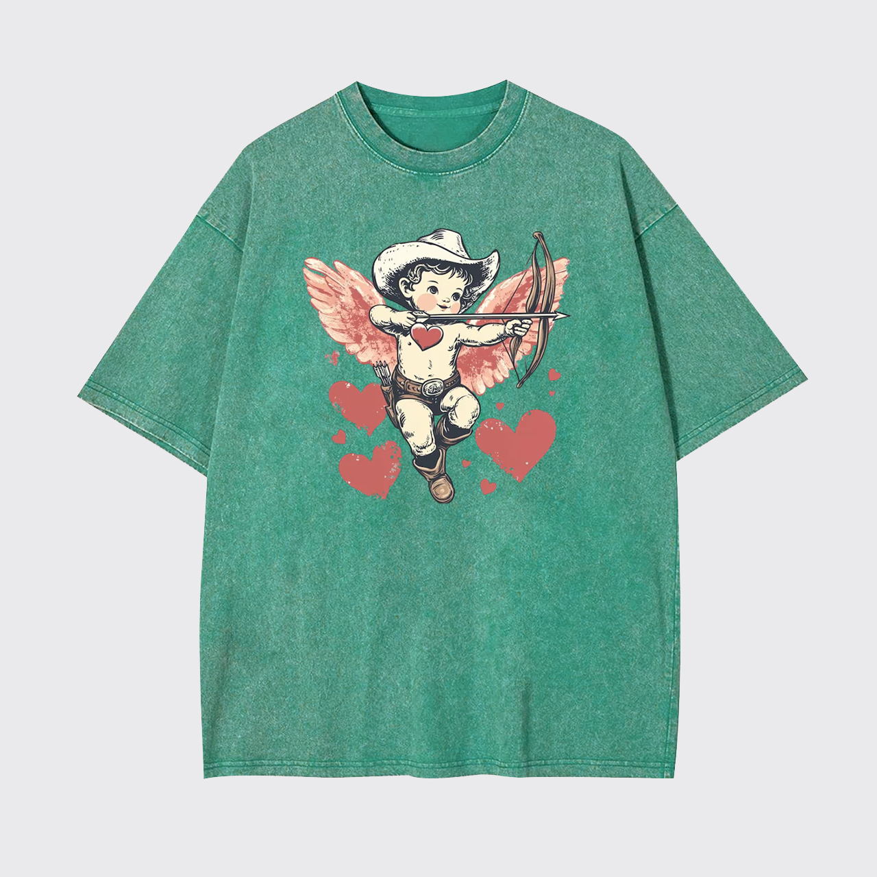 Retro Cupid Be My Valentine Garment-dye Tees