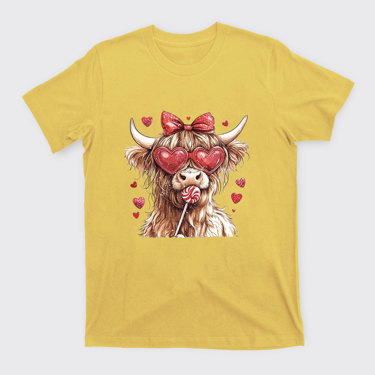 Highland Cow Valentine T-Shirts