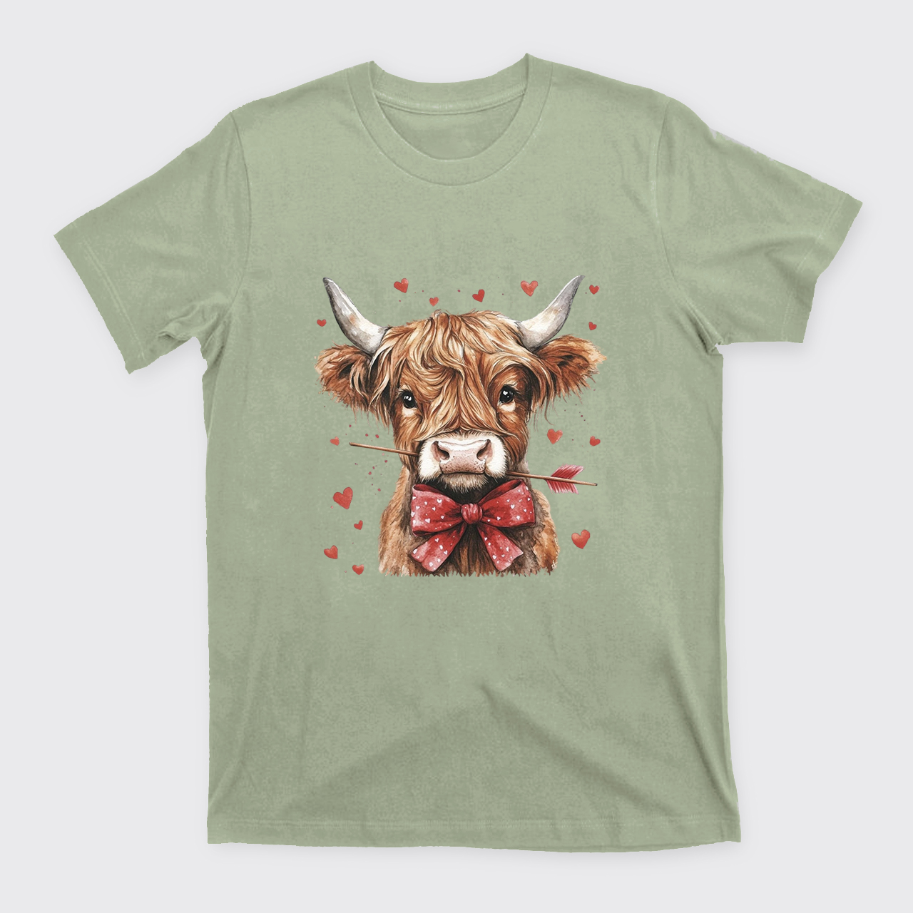 Highland Cow Valentine Heart T-Shirts