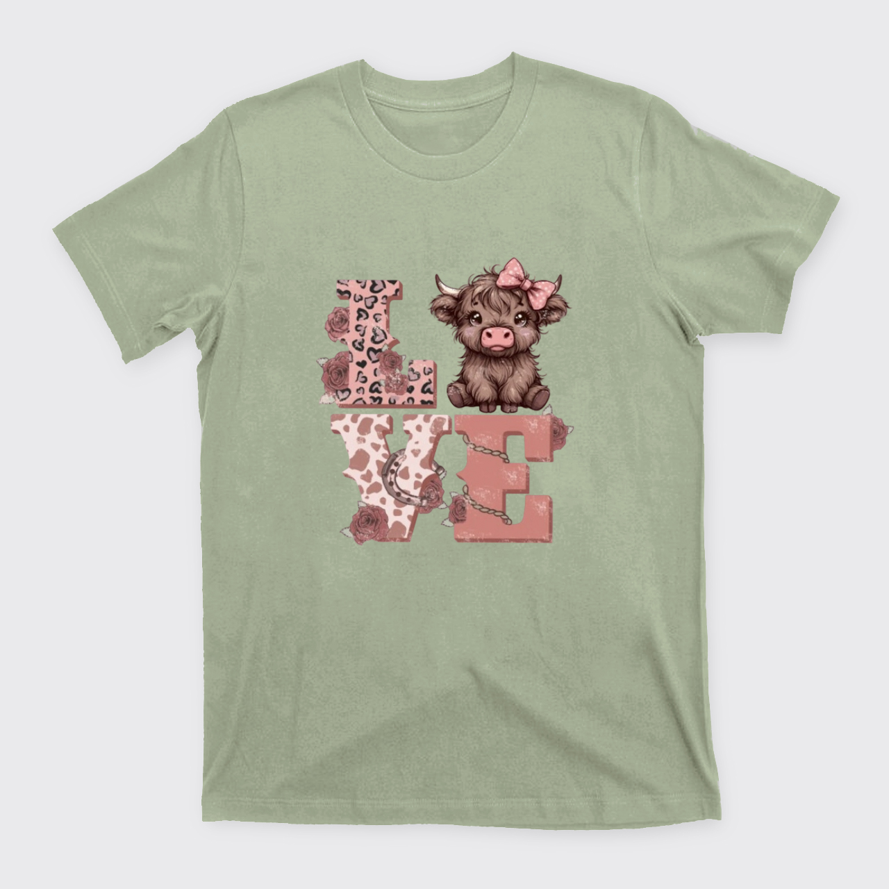 Valentines Highland Cow Love T-Shirts