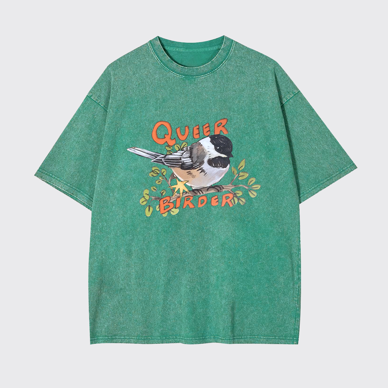 Queer Birder Chickadee Garment-dye Tees