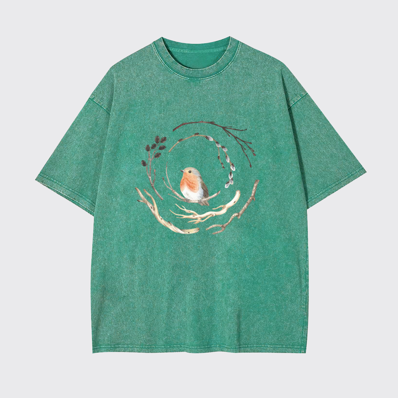 Watercolor Robin Bird Garment-dye Tees