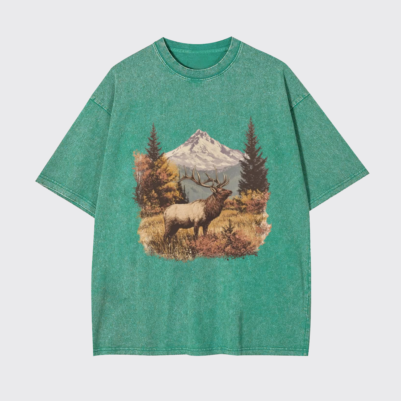 Retro Elk Garment-dye Tees