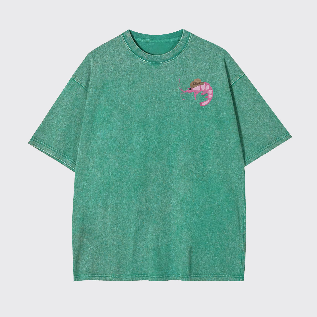 Cowboy Shrimp Embroidered Garment-dye Tees