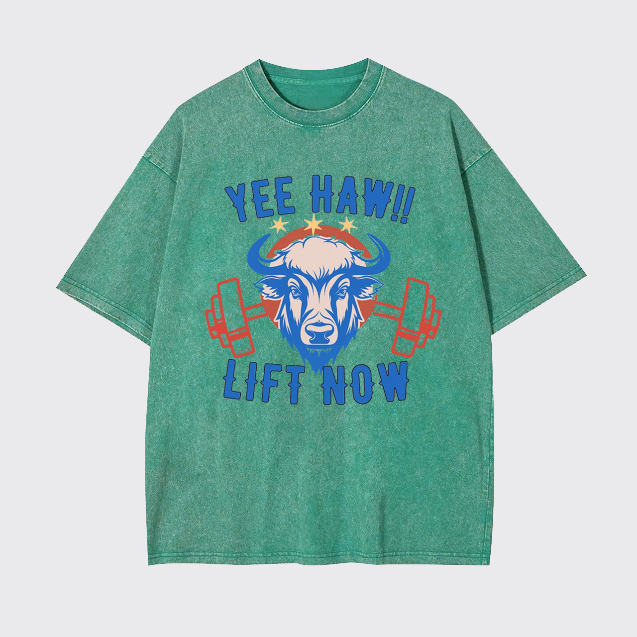 Yee Haw Lift Now Cowboy Gym Garment-dye Tees