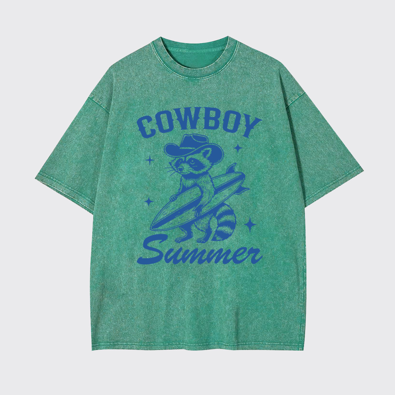 Cowboy Raccoon Summer Garment-dye Tees