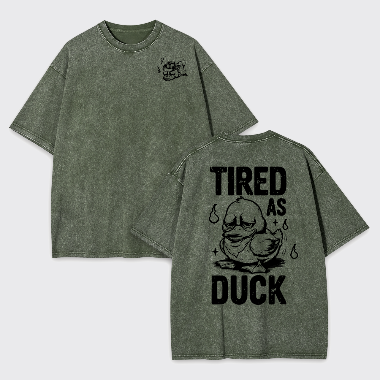 Funny Duck-Tired As Duck Garment-dye Tees