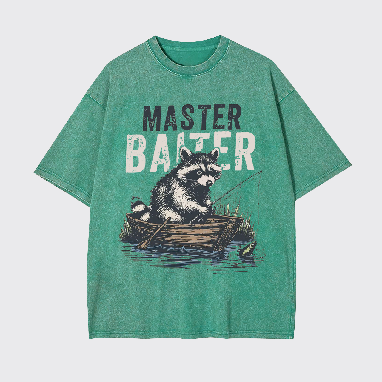 Funny Raccoon Bass Fishing Garment-dye Tees