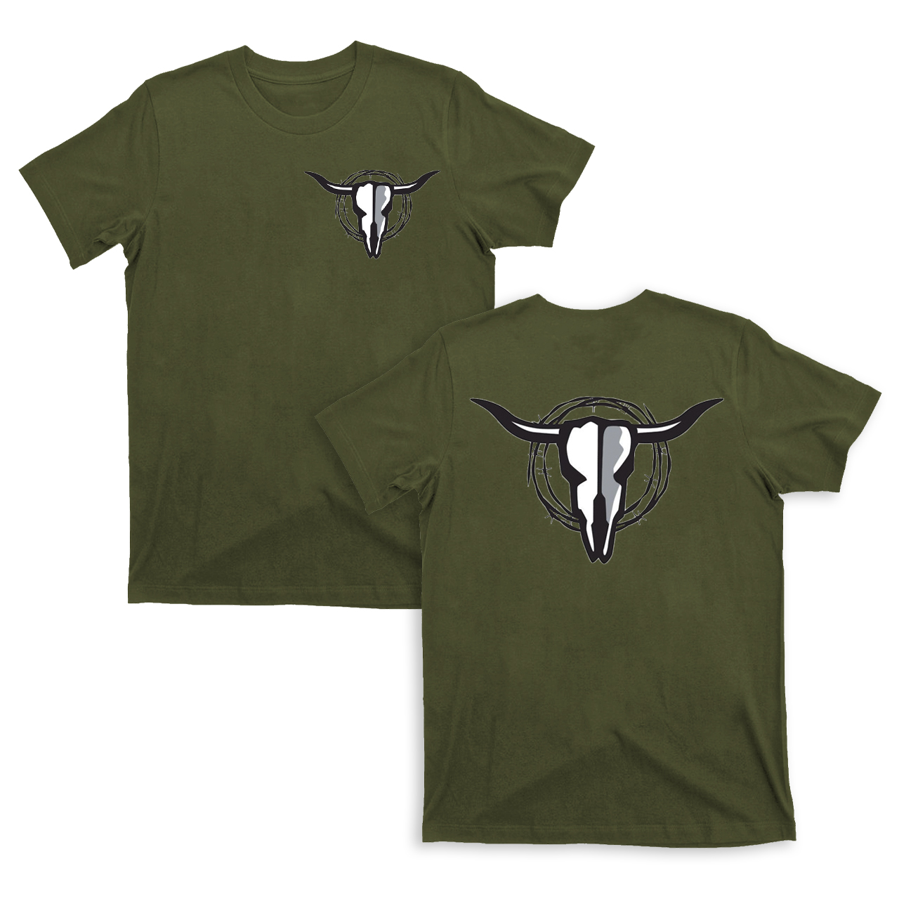 Cow Skull with Barbed Wire T-Shirts