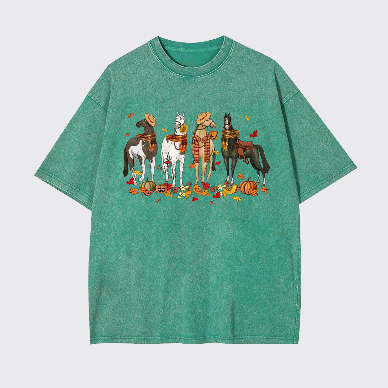 Halloween Ghost Horse Garment-dye Tees