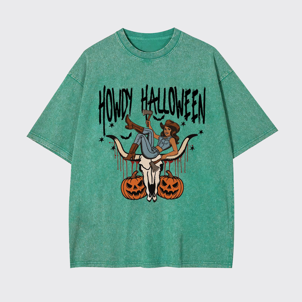 Howdy Halloween Cowgirl Garment-dye Tees