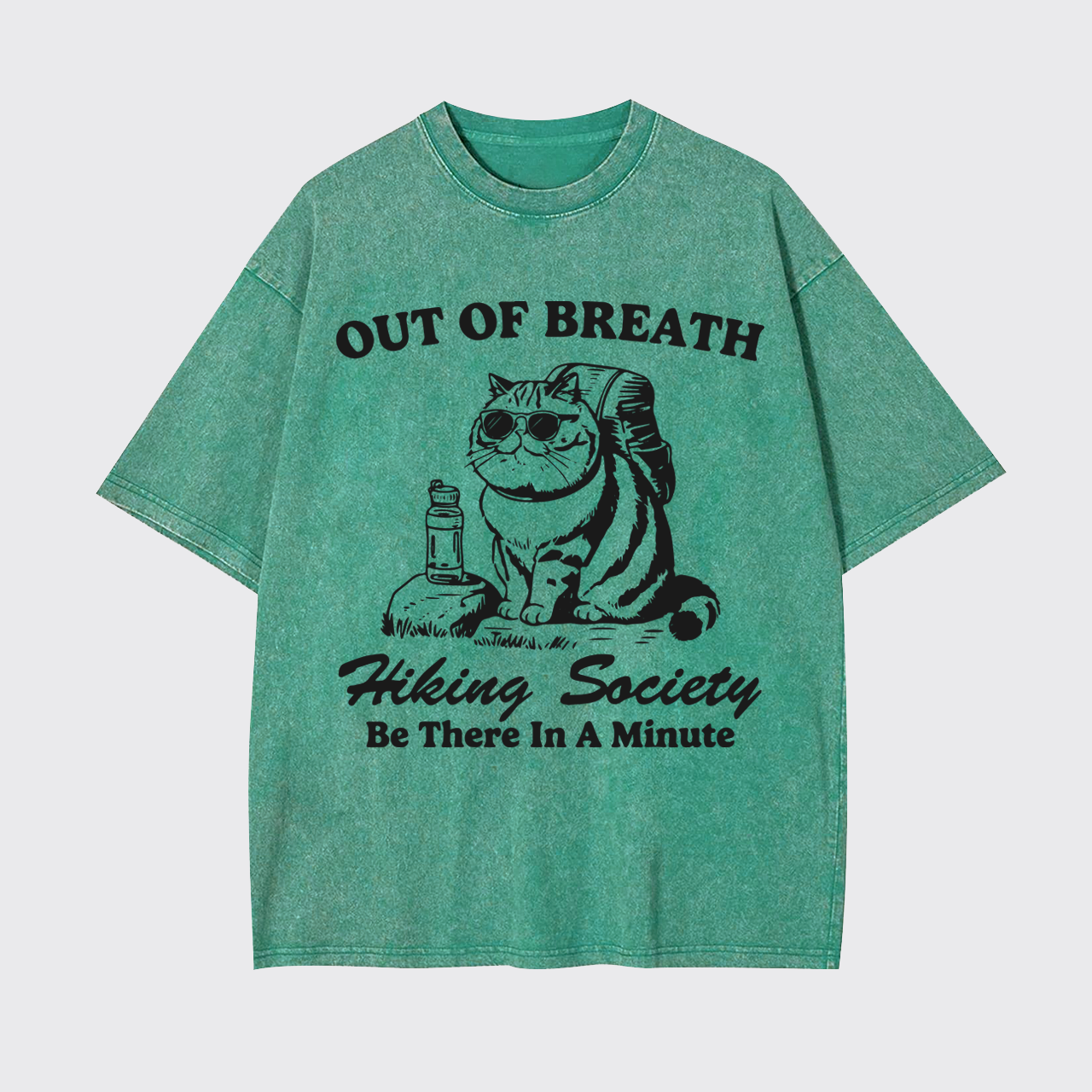 Out of Breath Hiking Cat Garment-dye Tees
