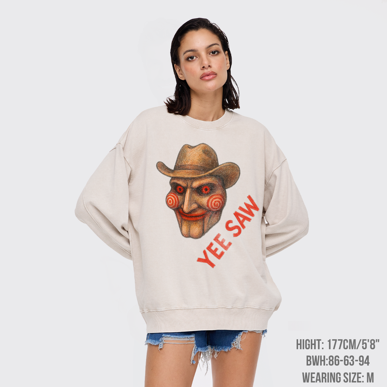 Halloween Cowgirl Movie Washed Sweatshirts