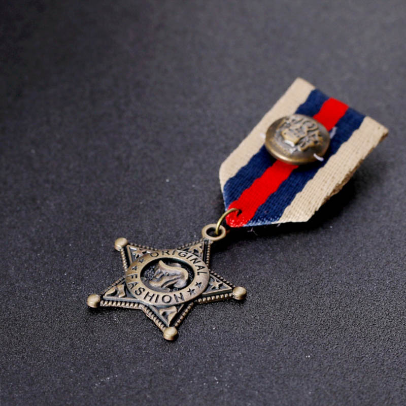 Western Cowboy Vintage Medal Brooch